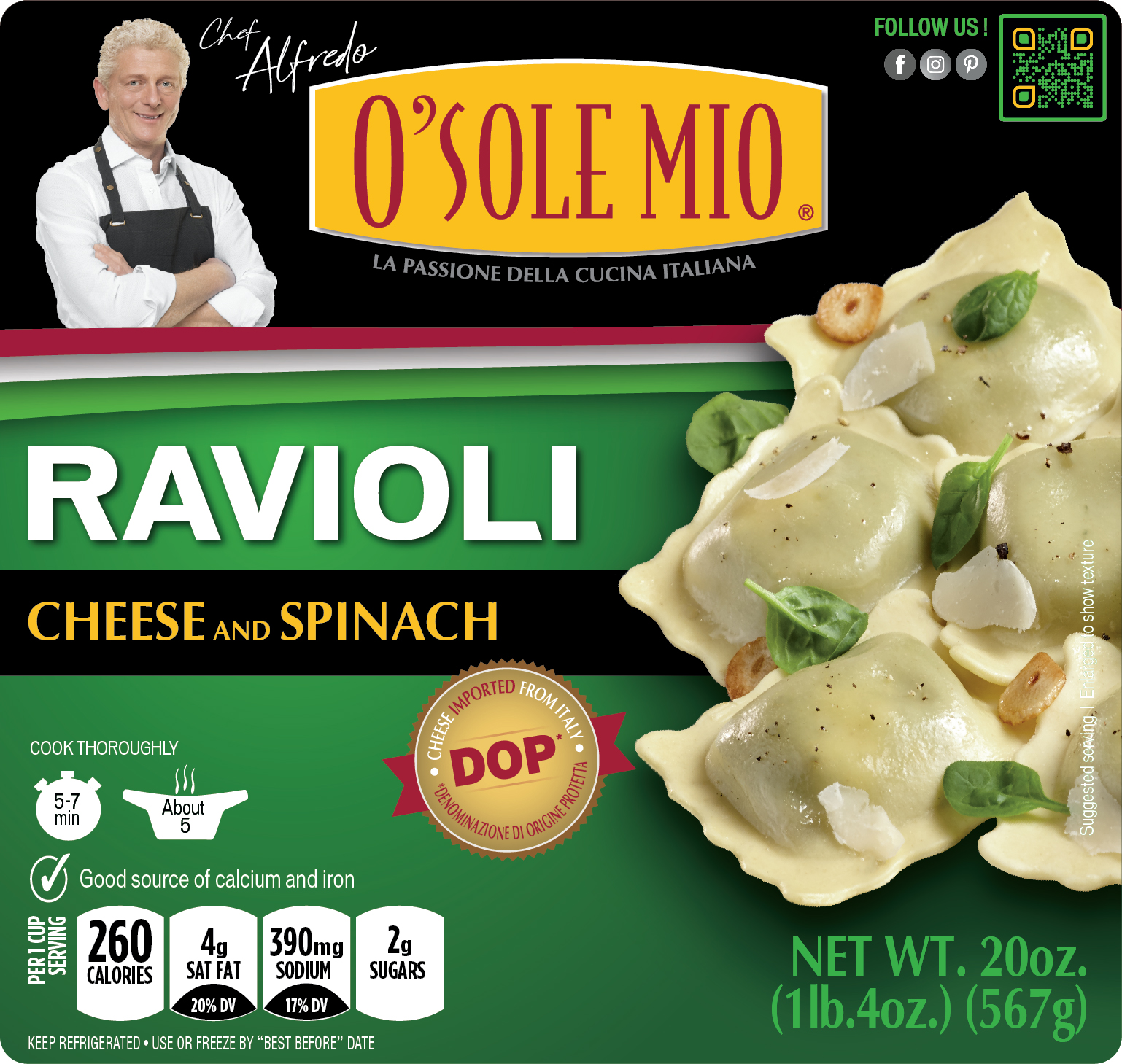 11150_Etq_Front_RAVIOLI CHEESE AND SPINACH 20oz USA_FINAL